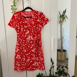 Red JCrew Summer Wrap Dress